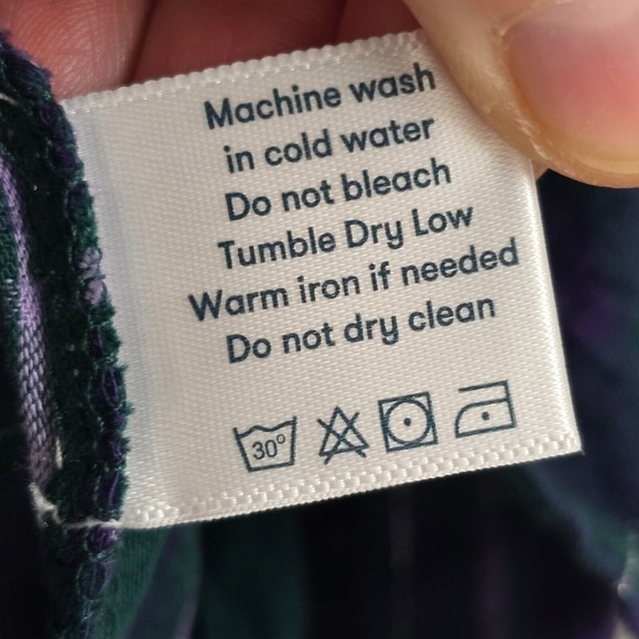 Roller Rabbit Top Large Womens Blue Purple Henley‎ Inverness Plaid Glenda - Picture 8 of 13